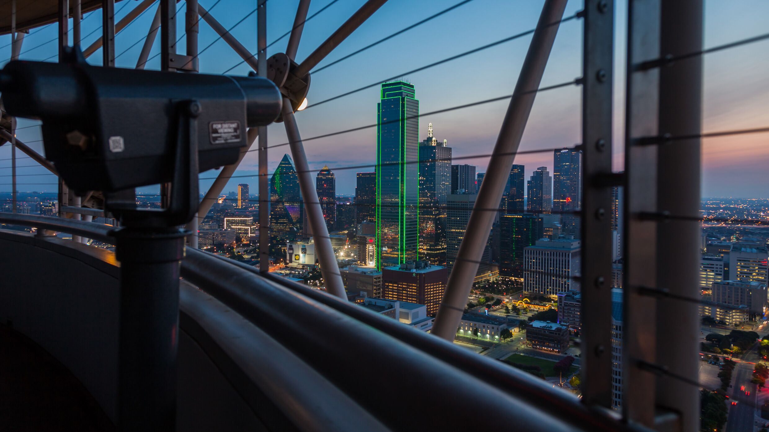 Reunion Tower Observation Deck in Downtown Dallas, TX